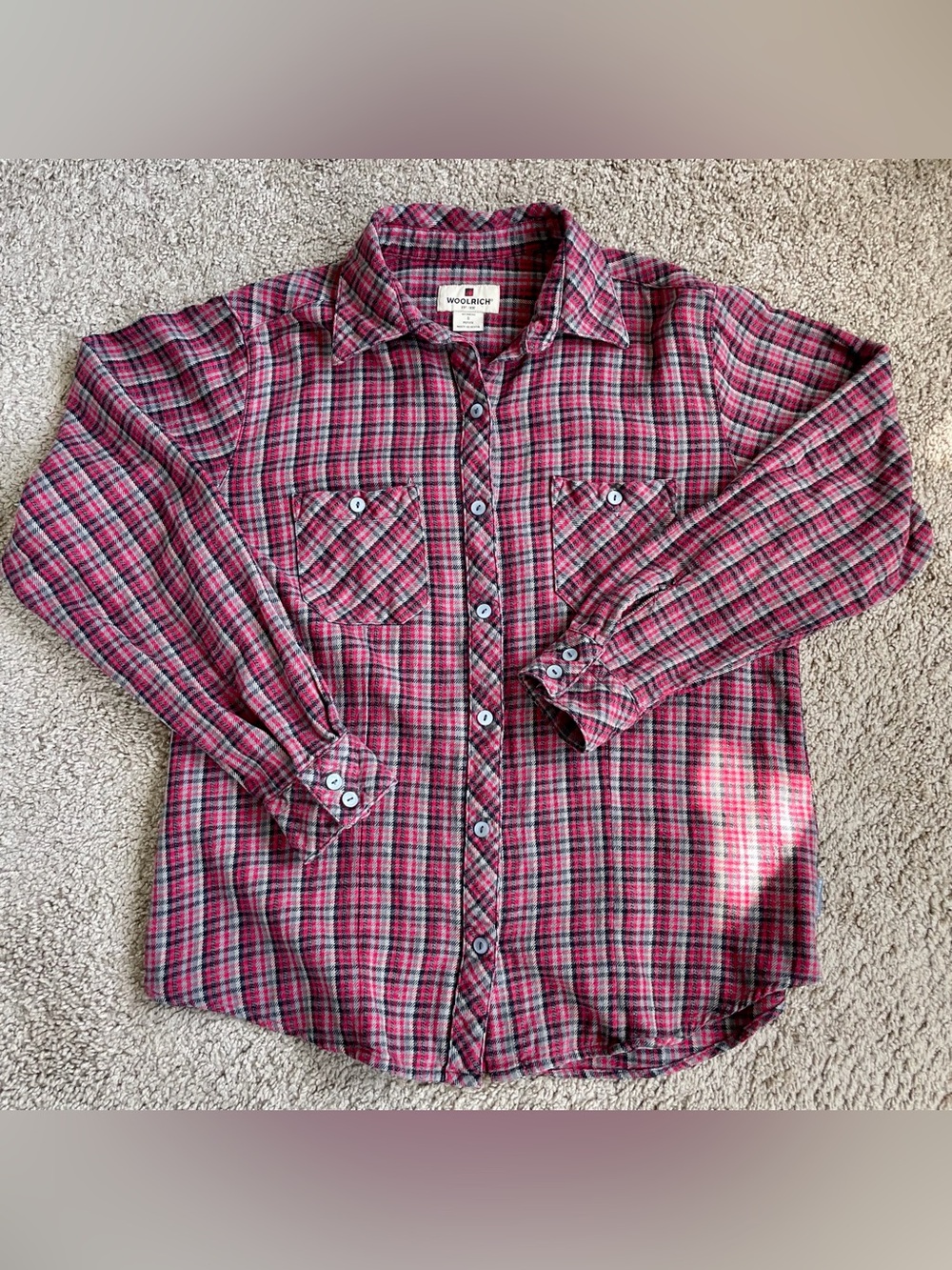 Woolrich Plaid Flannel Long Sleeve Button Down Shirt Petite Small